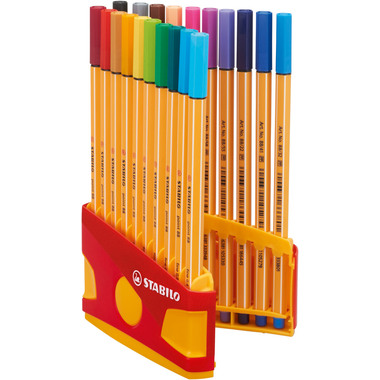 STABILO Fineliner Point 88 0.4mm 8820-03 20 couleurs, box