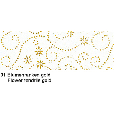 URSUS Glitterseide Blumenranken gold 60600001 100g 5 Stück
