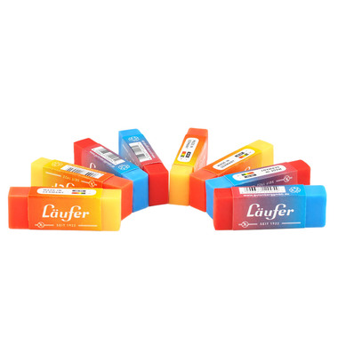 LÄUFER Plast-Radierer 65x21x12mm 12005 farbig ass.