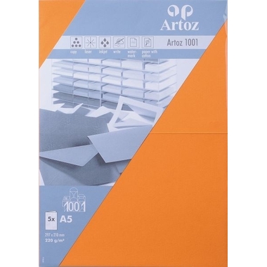 ARTOZ Cartes 1001 A5 107392265 220g, orange 5 feuilles