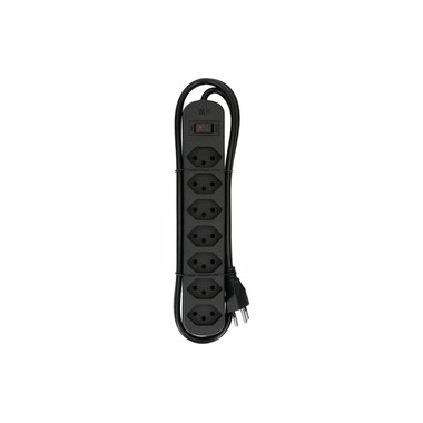 Max Hauri Power Strip Basic Line 7x T13 Reset Switch, Black