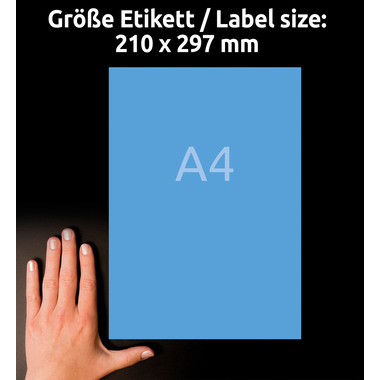 AVERY ZWECKFORM Etiquettes A4 3471 bleu 100 pcs.