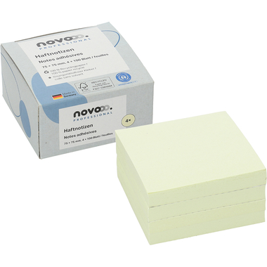 NOVOOO Sticky Notes Recycling 75x75mm 5654-11box-4 giallo 4x100 foglio