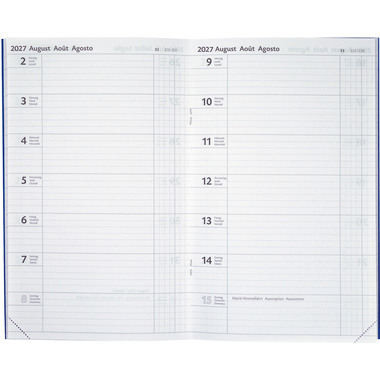 BIELLA Agenda Compact 2027 807370050027U 1S/1P bleu ML 15x24cm