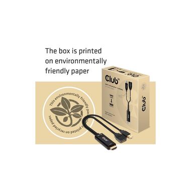 Club 3D Cable HDMI 2.0 to DP 1.2 4K60Hz HDMI - DisplayPort, 0.25 m