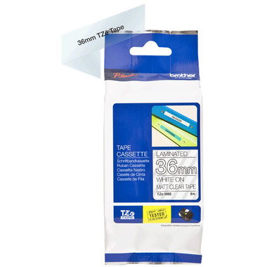 PTOUCH Nastro lam. opaco bianco/tras. TZE-M65 PT-D800W/D900W 36mm