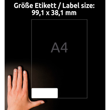 AVERY ZWECKFORM Adressetiketten 99,1x38,1mm L7163-40 weiss 560 Stk./40 Blatt