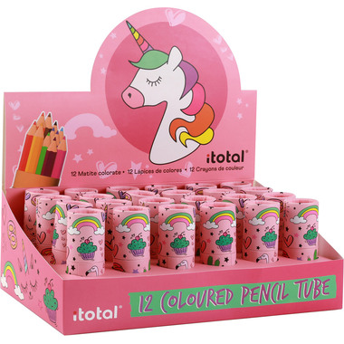 I-TOTAL Farbstifte Einhorn XL2268 Runddose 12 Stück