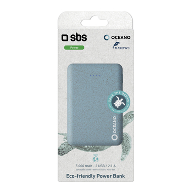 Powerbank eco-friendly 5000 mAh à recharge rapide