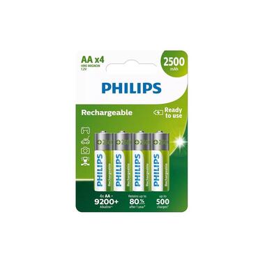 Philips Rechargeable NiMH AA 2500 mAh, 4 pieces