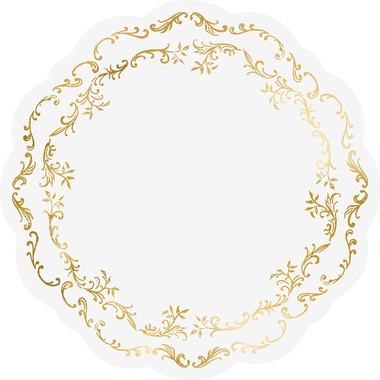 PARTYDECO Tischsets 35.5cm PPT11-008 weiss/gold 6 Stück