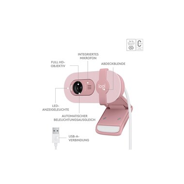 Logitech Brio 100 Rosa