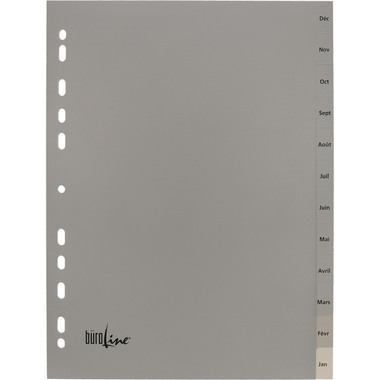 BÜROLINE Register PP A4 40955 grau Déc-Jan FR