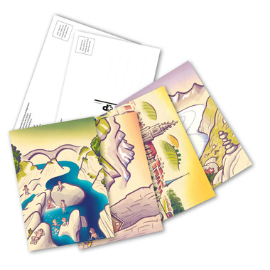 Set of postal cards «Swiss attractions» Set with 4 unfranked A6 picture postcards