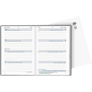 BIELLA Agenda Mittelformat 2027 822313780027U 1S/2P Cats ML 7.6x11cm