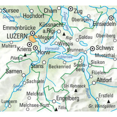 KÜMMERLY+FREY Wanderkarte 325902211 Vierwaldstättersee 1:60'000