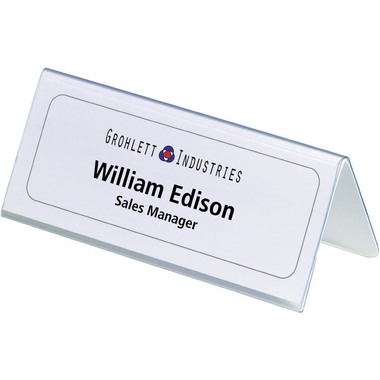 DURABLE Tischnamensschild Dachform 805019 transp., 61x122/150mm 25 Stk.