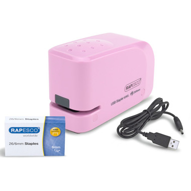 RAPESCO Heftgerät Autom. USB/Batterie 1451 rosa