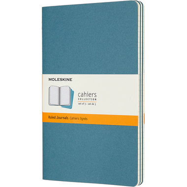 MOLESKINE Notizbuch Karton 3x L/A5 629599 liniert, lebhaftes blau,80 S.