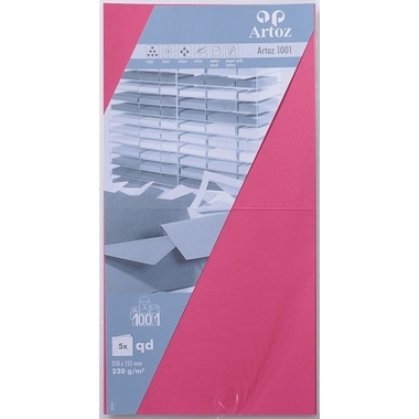 ARTOZ Cartoline 1001 310x155mm 107452264 220g, rosa acceso 5 fogli