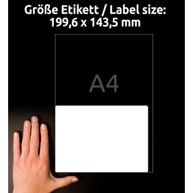 AVERY ZWECKFORM Etiketten 143.5x199.6mm 7168-10 weiss, perm. 10 Blatt/2 Stk.