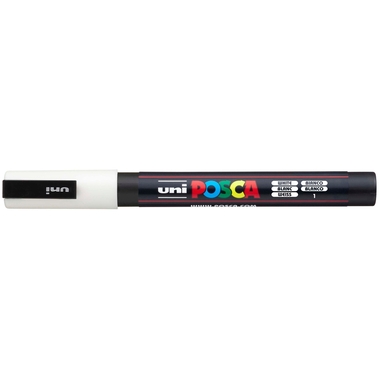UNI-BALL Posca Marker 0,9-1,3mm PC-3M WHITE weiss, Rundspitze