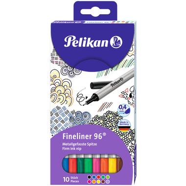 PELIKAN Fineliner 0,4mm 940676 10 Farben, Etui