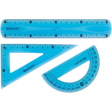 WESTCOTT Geometrie-Set Flexi E-10301 00 blau/rot/grün 3-teilig