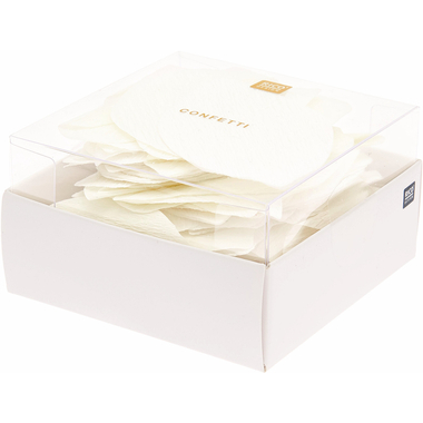 RICO DESIGN Konfetti Rosenblätter 20g 401040 Krepp, weiss 45x75mm