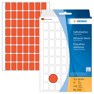 HERMA Etiquettes 12×18mm 2342 rouge 1792 pcs.