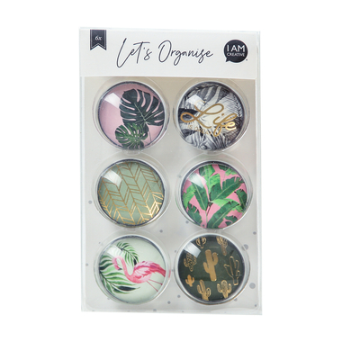 I AM CREATIVE Aimant Nature Let`s Organize 4035.61 Verre, 3x1cm 6 pièces