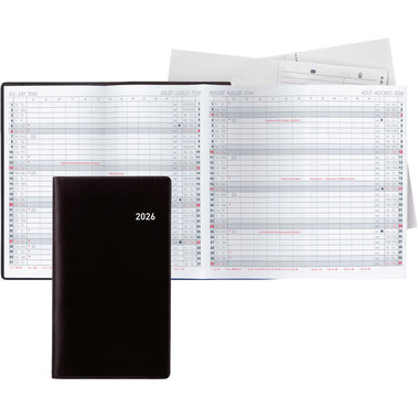 BIELLA Agenda Berlin 2026 851561020026U 6M/2P nero ML 8.7x15.3cm