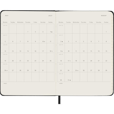 MOLESKINE Agenda Classic Pocket 2027 DHB12WH2Y27 1W/2S schwarz HC 9x14cm