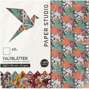 I AM CREATIVE Faltblätter Blumen 4077.16 15x15cm, 60 Stück
