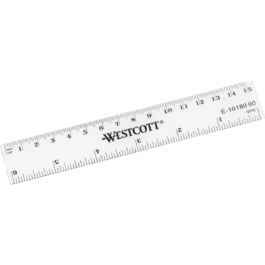 WESTCOTT Kunststofflineal 15cm E-1018000 cm/inch Skala