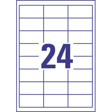 AVERY ZWECKFORM Universal-Etikett. 64,6x33,8mm 3658-10 weiss 240 Stk./10 Blatt