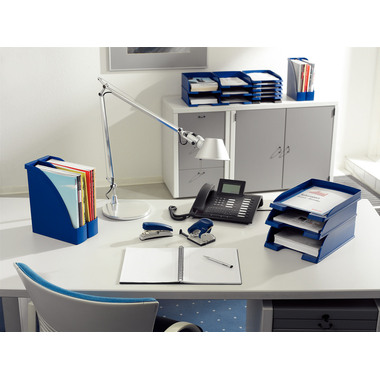 LEITZ Corbeille Courrier Plus A4 52370035 bleu