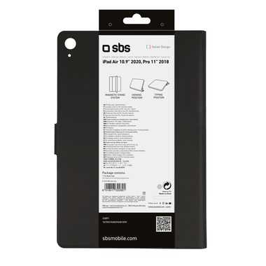 Custodia book per iPad Air 2022/Air 10.9'' 2020/Pro 11'' con funzione stand
