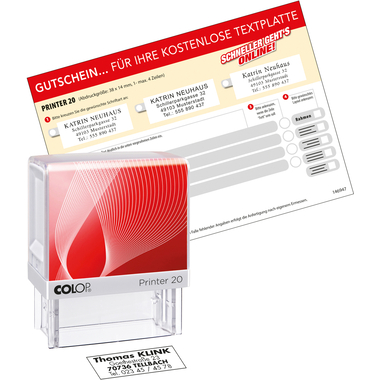 COLOP Tampon text 20 4 lignes 14x38mm