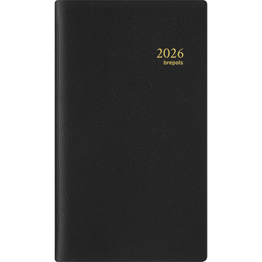 BREPOLS Agenda Notaplan Genova 2026 0.716.2051 1W/1S schwarz 9x16cm
