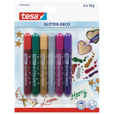 TESA Glitter Deco BrilliaColors 599000000 6x10g 6 Stück