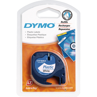 DYMO Schriftband LetraTag weiss S0721660 Plastik 12mmx4m