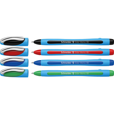 SCHNEIDER Stylo à bille Slider Memo XB 75020 ass., 4 pcs.