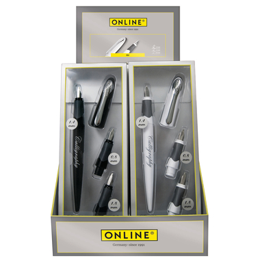 ONLINE Füllhalter-Set Air 1.4mm 10012/10 Calligraphy BK/weiss 10 Stück