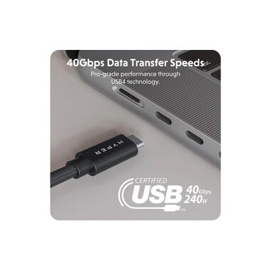 HYPER Câble USB4 Performance USB-C - USB-C 1.2 m