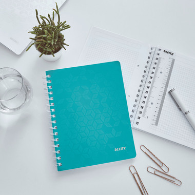 LEITZ Bloc-notes WOW PP A5 46410051 bleu glacier quadrillé