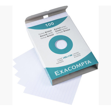 EXACOMPTA Karteikarten liniert A6 13809B weiss 100 Stück