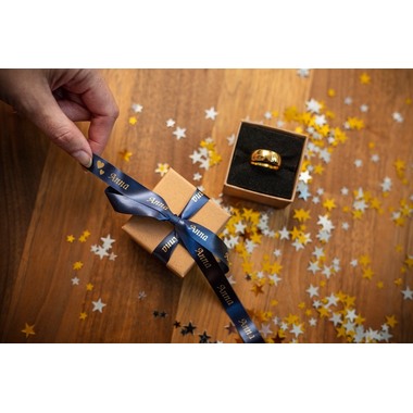 PTOUCH Nastro, tessile oro/blu TZe-RN34 PT-DV600VP 12 mm