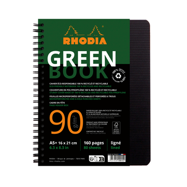RHODIA Notizbuch Greenbook A5 119915C schwarz, liniert 80 Blatt