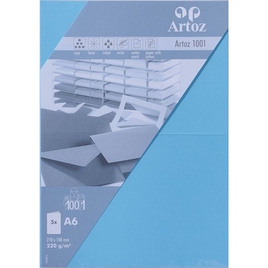 ARTOZ Karten 1001 A6 107322263 220g, azur 5 Blatt